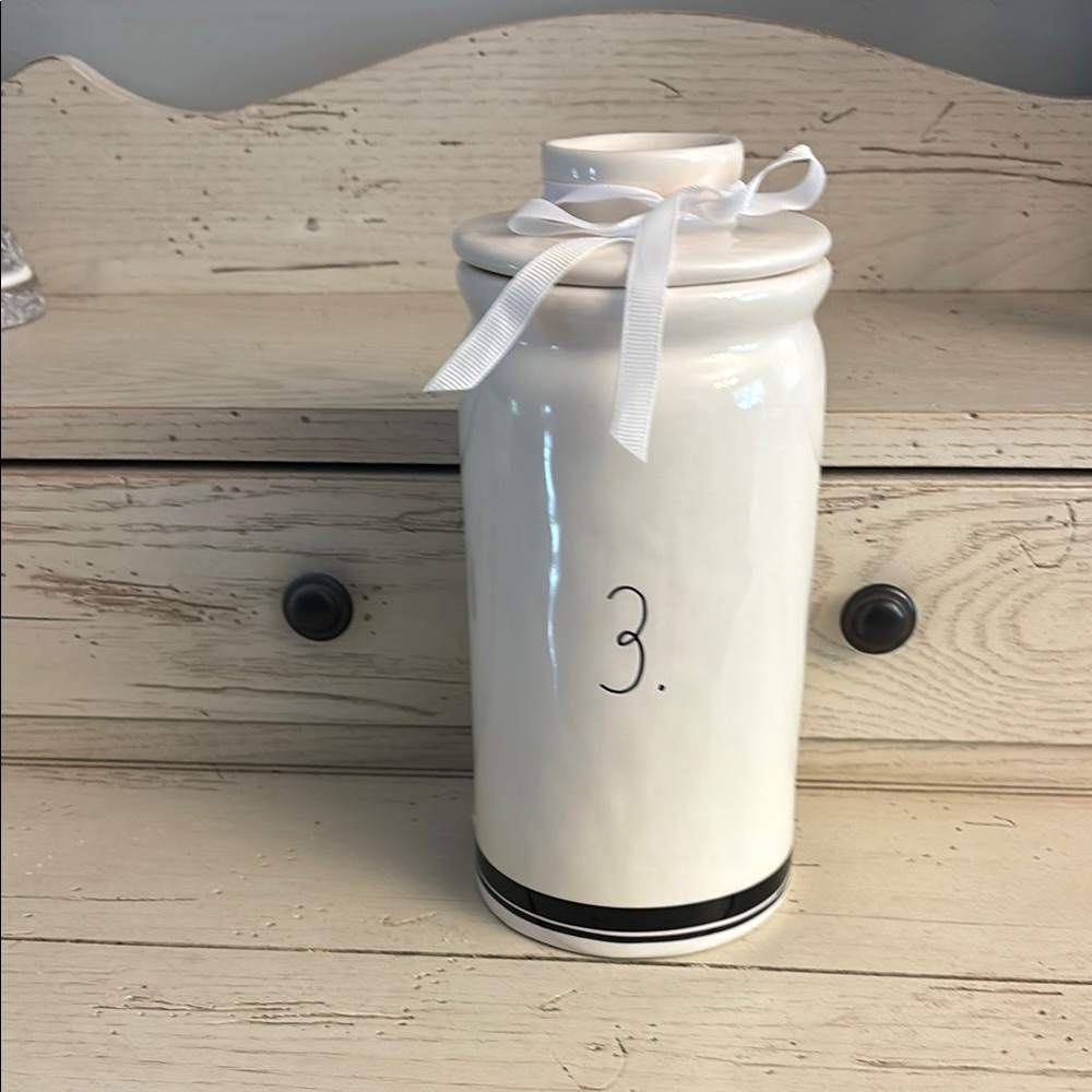 Rae Dunn Cream Canister with Black Accents